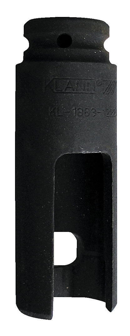 KL-1383-1222 A - Inserto especial para llave de vaso SW27: Vaso largo negro con recorte rectangular lateral