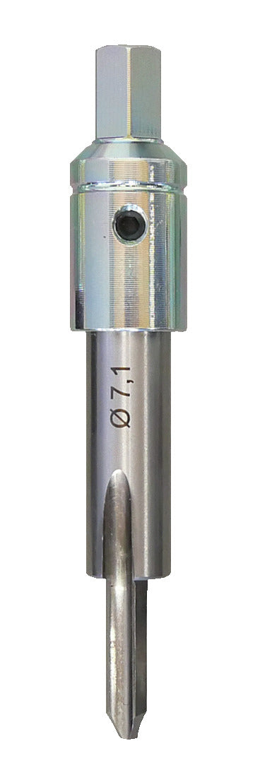 KL-1383-2231 - Broca perforadora Ø7,1 para M8x1: Broca escalonada con vástago hexagonal y marcado Ø7,1 grabado