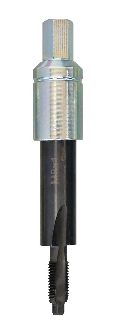 KL-1383-2232 - Toque M8x1: Macho de roscar con vástago negro y mango cilíndrico metálico estriado
