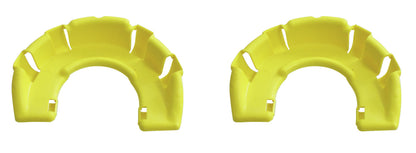 KL-1512-S - Par de inserciones protectoras de tamaño. 1A: Par de protectores curvos amarillos con ranuras y muescas laterales