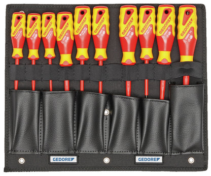 KL-4600-10 Z - VDE-tool HYBRID incl. suplemento: Juego de destornilladores mango rojo y amarillo en estuche textil