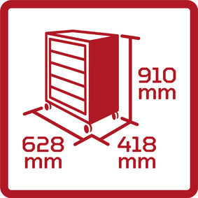 GEDORE red R20150006 - Chariot d'atelier rouge MECHANIC, avec 6 tiroirs 910x628x418 mm