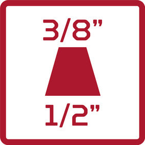 R67500007 - Pieza reductora 1/2" x 3/8" cuadrada, L=40 mm