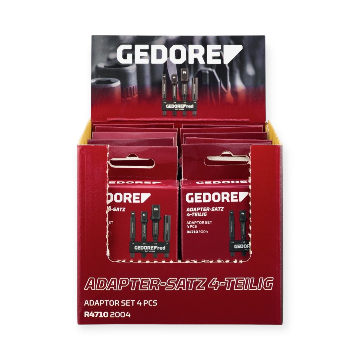 GEDORE red R47109010 - Présentoir pour point de vente avec 10 jeux d'adaptateurs de 4 pièces.