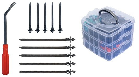 GEDORE Automotive R19002676 - Jeu de 676 clips de fixation avec levier de démontage