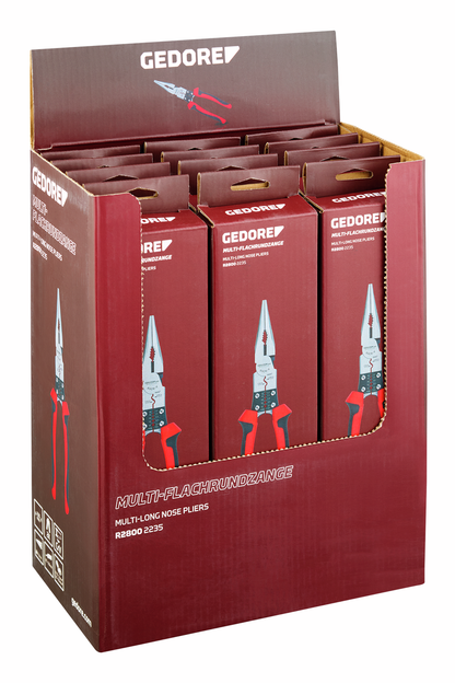 GEDORE red R28009312 - Présentoir pour point de vente avec 12 pinces universelles à bec long.