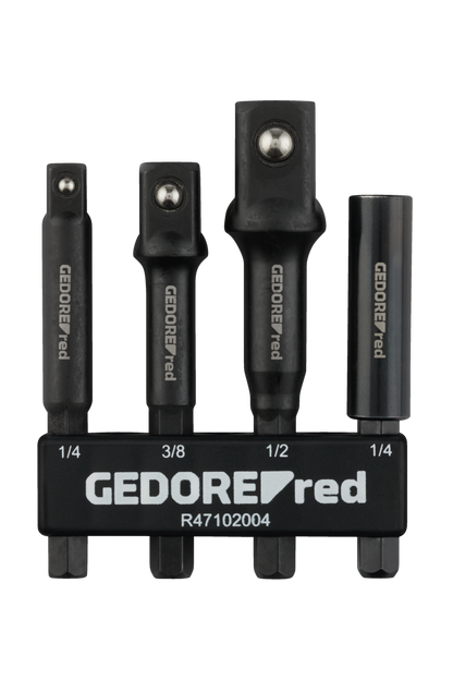 GEDORE red R47102004 - Jeu de 4 adaptateurs pour perceuses et visseuses