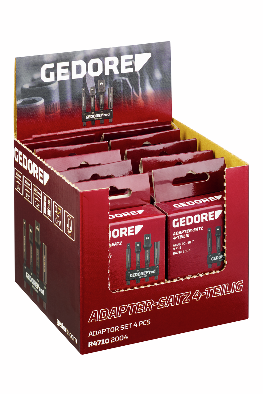 GEDORE red R47109010 - Présentoir pour point de vente avec 10 jeux d'adaptateurs de 4 pièces.