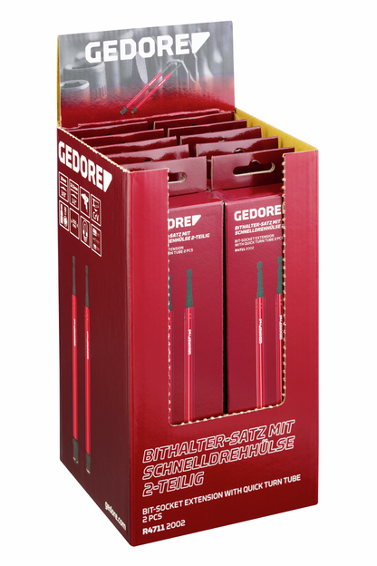 GEDORE red R47119110 - Présentoir pour point de vente avec 10 jeux de 2 rallonges de 75 mm pour clés à douille.