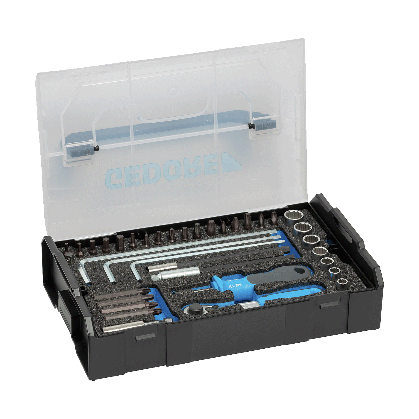 GEDORE 1102-038 - Juego de puntas y vasos con carraca de 1/4", 38 piezas