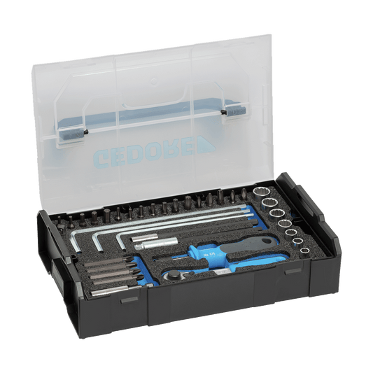 GEDORE 1102-038 - Juego de puntas y vasos con carraca de 1/4", 38 piezas