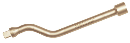 Alarg ll pie bifurc 1/2" 250mm: Llave curvada con boca hexagonal en un extremo y cuadradillo macho en el otro