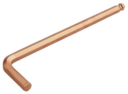 GED0250016C - Llave allen larga, punta bola 4mm: Llave acodada larga en forma de L, acabado cobrizo, punta de bola