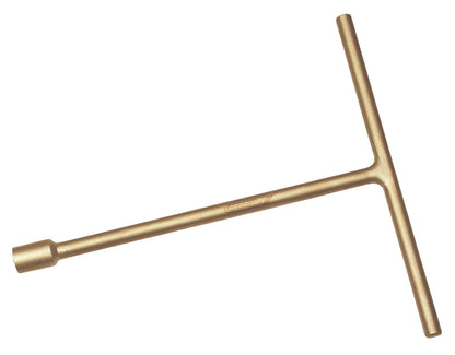 Llave de vaso con mango en T 26mm: Llave de vaso con mango en T y cabeza hexagonal, acabado dorado