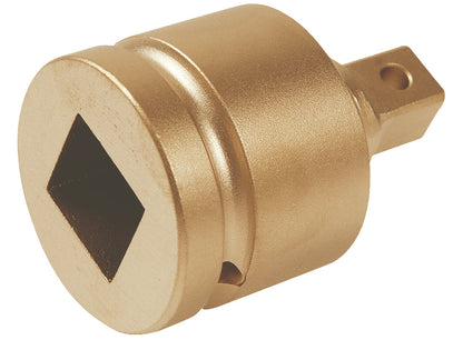 Reductor impacto 1.1/2" - 1": Adaptador reductor cuadradillo hembra y macho, acabado dorado antichispa