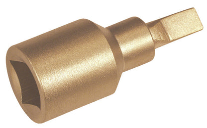 Vaso destor 1/2" plano 4mm: Vaso hexagonal con punta plana integrada, acabado cobrizo antichispa