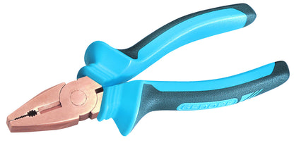 Alicate universal 160 mm ATEX: Alicate de mordazas cobrizas con mangos bicomponentes azul y negro