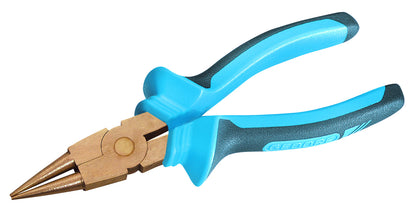 Alicate boca redonda 160 mm AC: Alicate de puntas redondas con mangos bicolores azul y gris