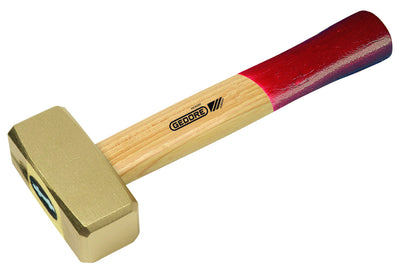 Maceta 5 kg AntiChispa: Maceta con cabezal metálico dorado y mango de madera con extremo pintado en rojo