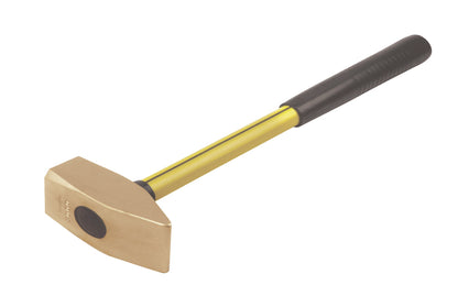 Martillo fragua 10 kg ATEX: Martillo de cabeza maciza con mango amarillo y empuñadura antideslizante negra