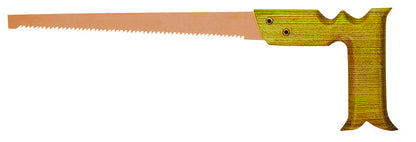 Sierra de mano 370 mm ATEX: Sierra con hoja dentada de color cobrizo y mango de madera con remaches
