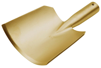 Rasqueta cóncava 150 mm ATEX: Pala curva de metal dorado con mango corto integrado