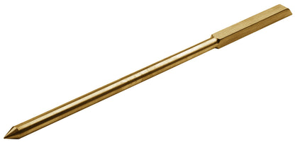 Barra 1000 mm AntiChispa: Barra larga metálica dorada con punta cónica y extremo plano biselado
