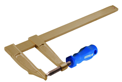 Sargento 480 mm AntiChispa: Sargento de barra larga con mango azul y husillo roscado