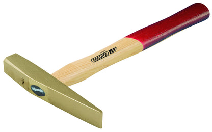 Martillo de escayolista 1000 g: Martillo con cabeza metálica dorada y mango de madera con extremo rojo