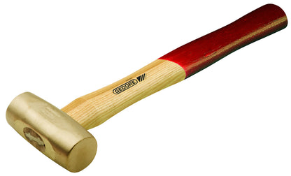 Maza 1800 g AntiChispa: Maza con cabeza de metal dorado y mango de madera con extremo rojo