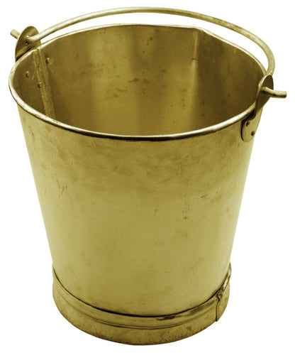 Cubo de latón, 10 l AntiChispa: Cubo metálico cónico con asa de alambre y refuerzo en la base