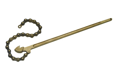 Llave cadena ligera Ø max. 50mm: Llave de cadena con mango largo plano y cadena metálica articulada