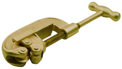 Cortatubos 430 mm AntiChispa: Cortatubos de metal dorado con mango en T y rodillos de corte