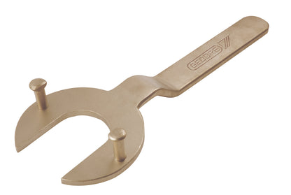 Llave válv tanque tipo B 150x90mm: Llave con dos pasadores y boca curva abierta, mango plano