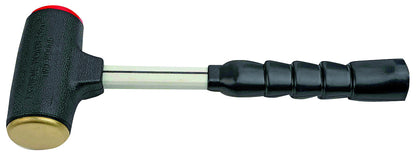 Mart. anti-rebote 1000 g: Martillo con cabezal negro, cara dorada, mango de fibra y empuñadura acanalada negra
