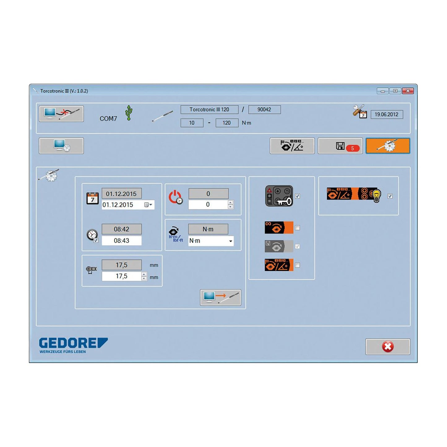 GEDORE TT3KH 120 - Dinamomètrica digital Torcotronic III 10-120 Nm (2648636)