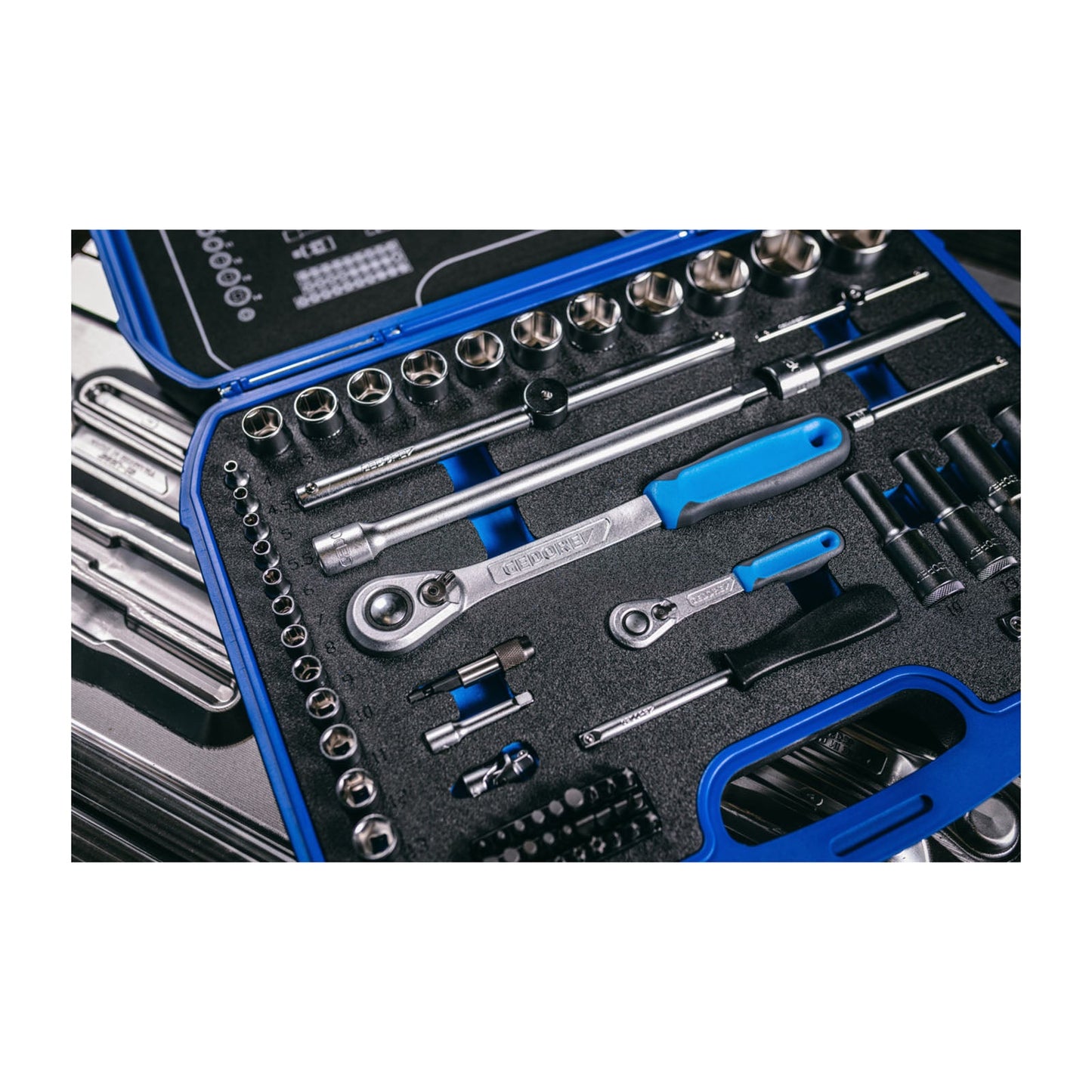 GEDORE 19 BMC 20 - Juego vasos 1/4"+1/2" 69 pzas