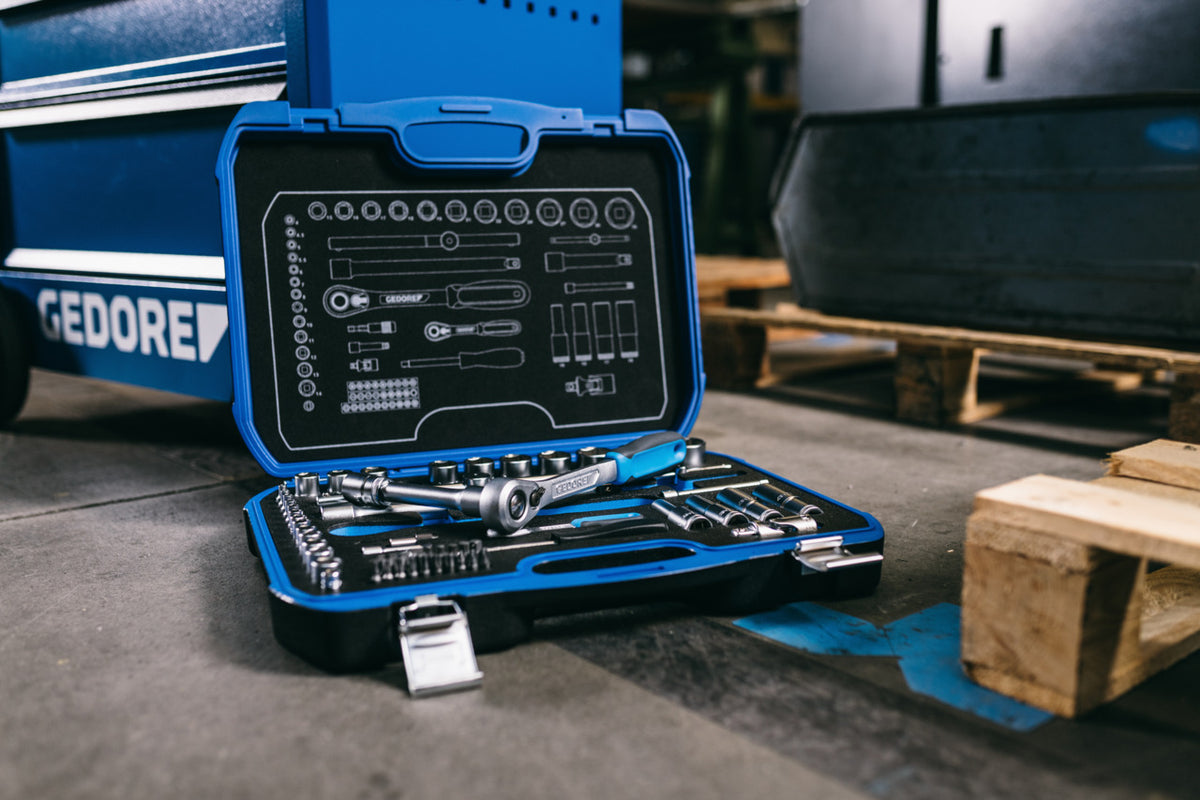Jeu de douilles 1/4"+1/2" Gedore 19 BMC 20 · 69 pièces