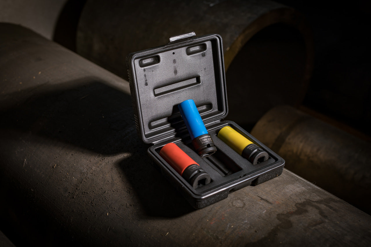 GEDORE red R63043003 - Juego de vasos de impacto 1/2" para llantas, 3 piezas