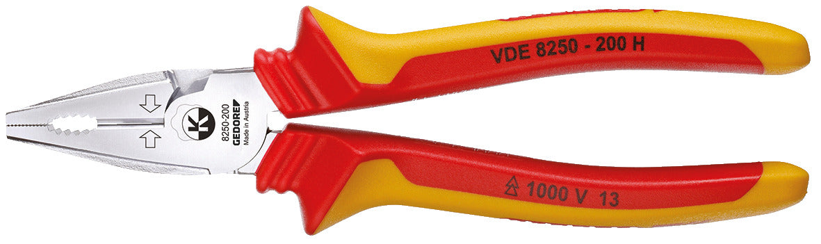 Alicate universal VDE GEDORE 8250-200 H con mangos aislados 1000 V
