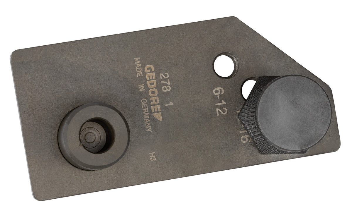 278770 - Cuerpo base de curvatubos: Placa metálica con casquillo hexagonal y tornillo de sujeción moleteado