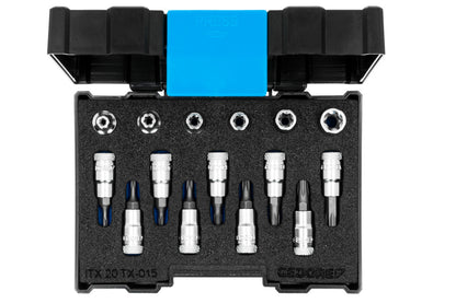 Juego de vasos de puntas TX de 1/4" Gedore ITX 20 TX-015