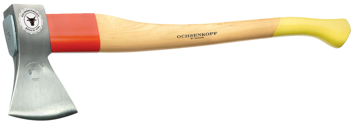 Vista panorámica del hacha forestal Ochsenkopf GOLD ROTBAND-PLUS 1250 g