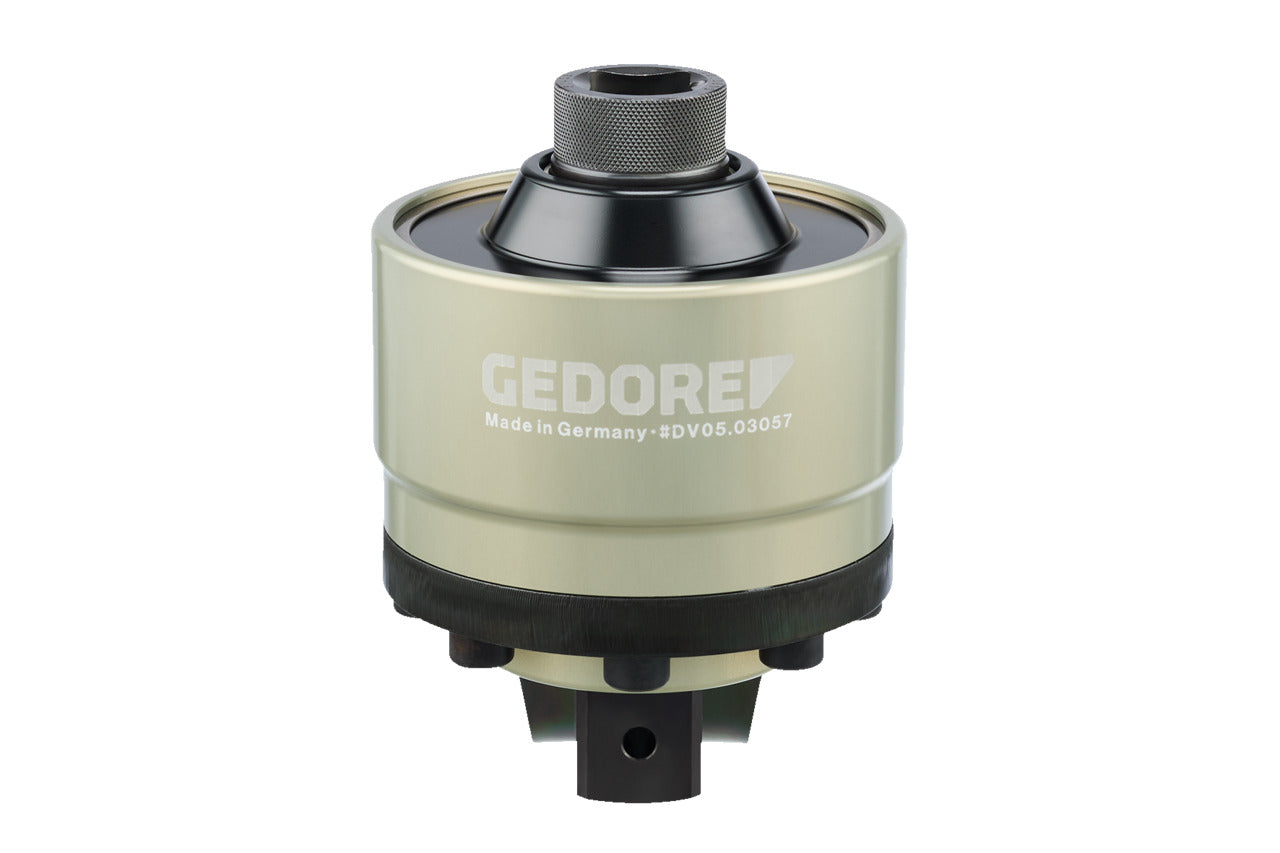 Multiplicador de par Dremoplus ALU 2.800 Nm Gedore con brazo de reacción apoyado