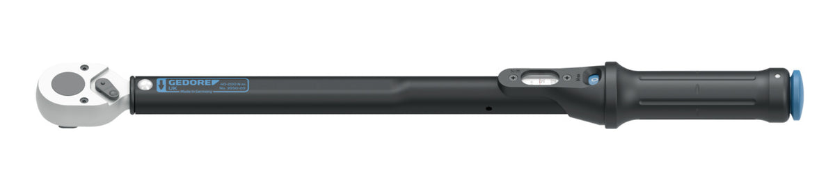 Llave dinamométrica Gedore Torcoflex UK 40-200 N·m, detalle del cuadradillo 1/2"