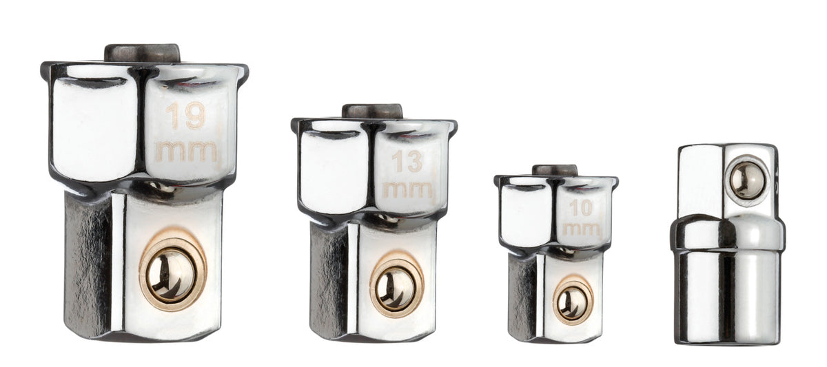 R47001004 - Juego de 4 adaptadores de cuadradillo: Cuatro adaptadores de cuadradillo cromados con bola de retención