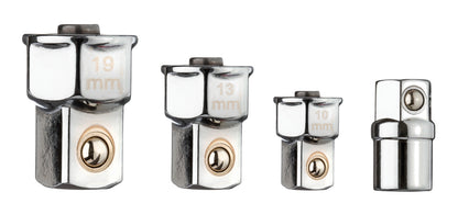 R47001004 - Juego de 4 adaptadores de cuadradillo: Cuatro adaptadores de cuadradillo cromados con bola de retención