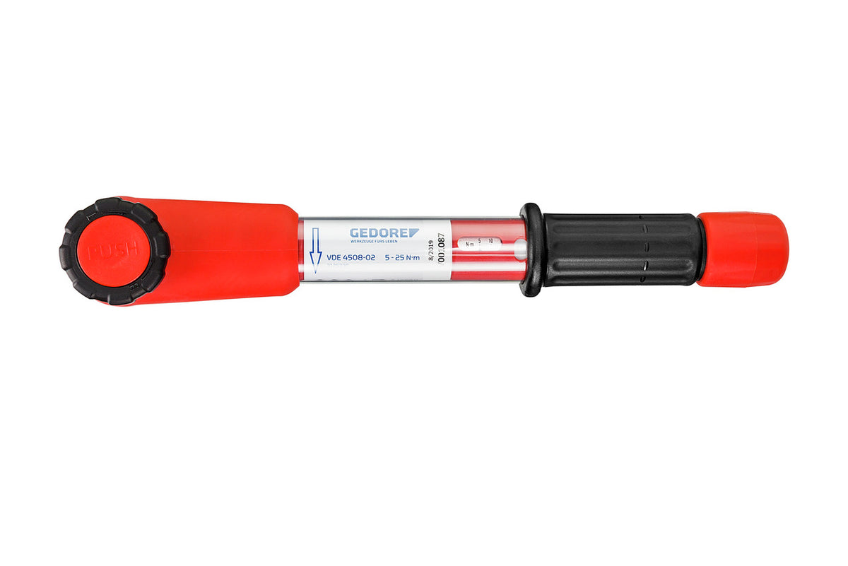 Llave dinamométrica VDE Gedore 3/8" vista de detalle de la cabeza con carraca