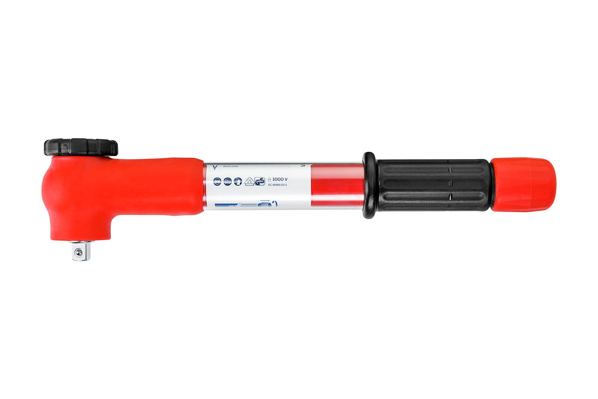 Llave dinamométrica VDE Gedore 3/8" detalle de la escala de ajuste de par