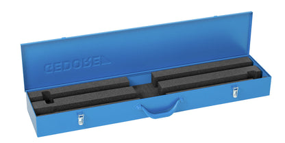 Maleta metálica Gedore para Dremometer 3/4" abierta con espacio para accesorios